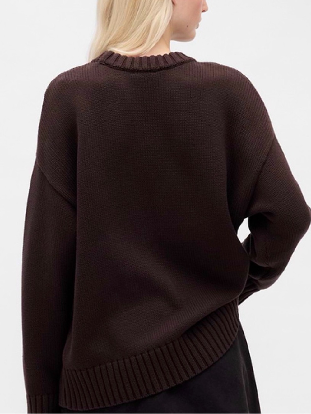 EUC | Gap 100% Cotton Oversized Crewneck Sweater | Size Medium | Terra Brown - Picture 3 of 7